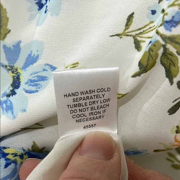 Sugarlips Blue and Green Puff Sleeve Long Sleeve Blouse - Picture 10 of 13